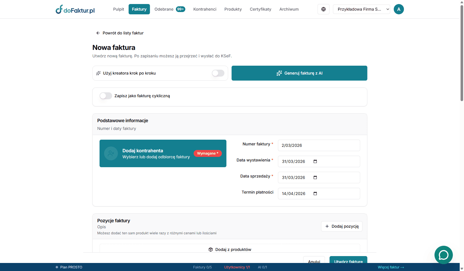 Dla kogo jest doFaktur?